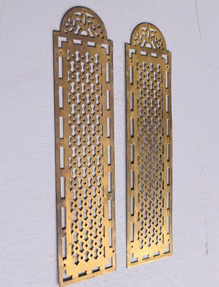 イギリス　アンティーク 真鍮フィンガープレート ドアプレート×2 10109