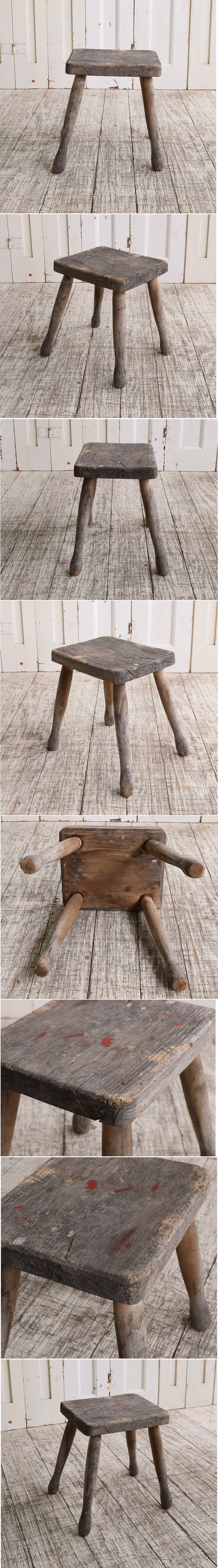 イギリス アンティーク家具 木製　スツール　 椅子 10122