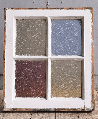 イギリス アンティーク 窓 色ガラス　モザイク 10437