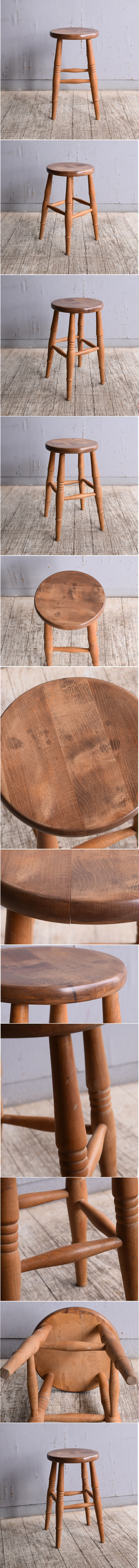 イギリス アンティーク家具 木製　スツール　 椅子 10458