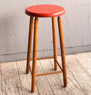 イギリス アンティーク家具 木製　ハイスツール　 椅子 10529