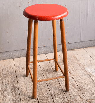 イギリス アンティーク家具 木製　ハイスツール　 椅子 10530