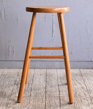 イギリス アンティーク家具 木製　ハイスツール　 椅子 10590