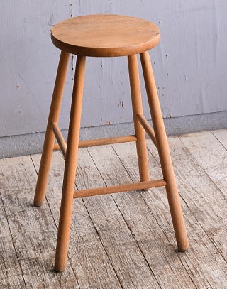 イギリス アンティーク家具 木製　ハイスツール　 椅子 10643