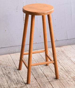 イギリス アンティーク家具 木製　ハイスツール　 椅子 10644