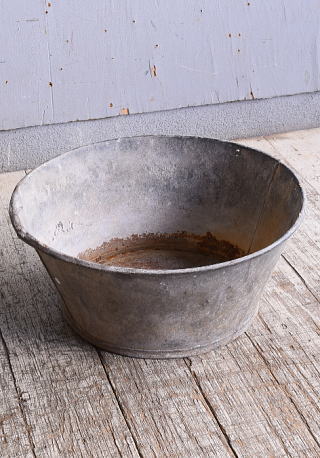 フレンチ アンティーク　ブリキ製　ウォッシングタブ ディスプレイ ガーデニング 10649