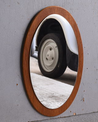 イギリス アンティーク　 木製枠 ミラー 鏡　10687
