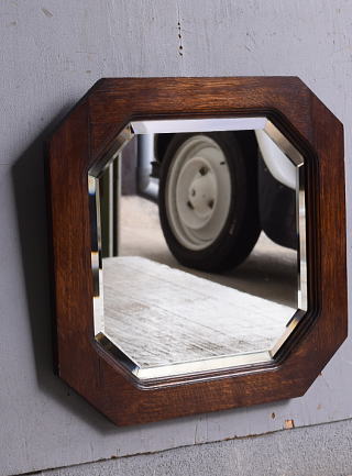 イギリス アンティーク　 木製枠 ミラー 鏡　10688
