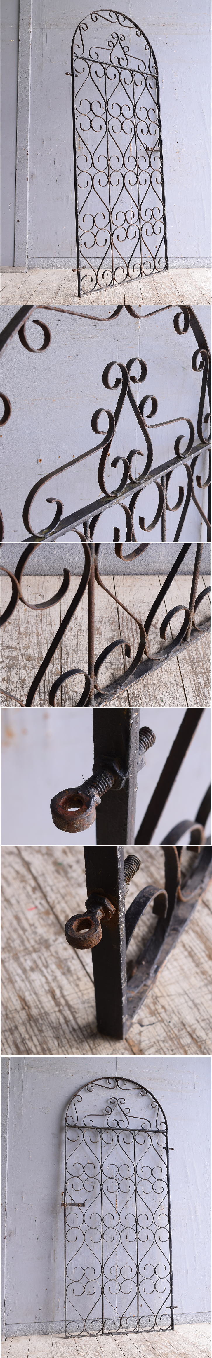 イギリスアンティーク アイアンフェンス ゲート柵 ガーデニング 10794