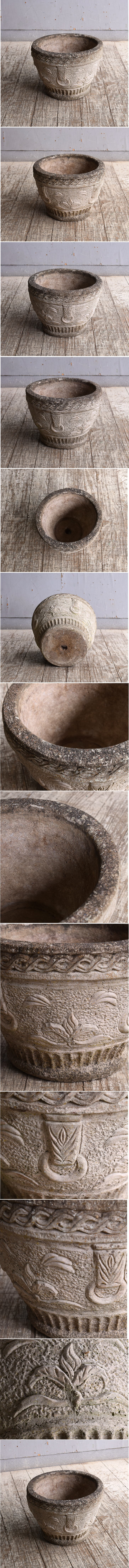 イギリス　アンティーク　セメント製　プランター　植木鉢　10801