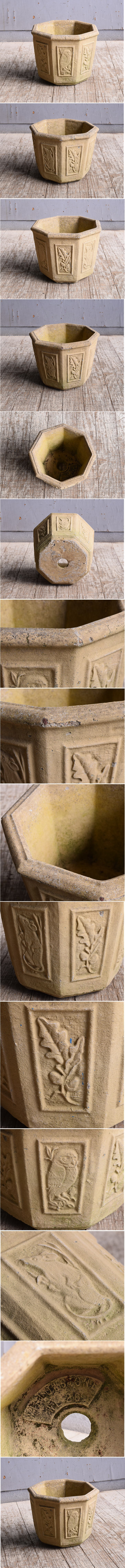 イギリス　アンティーク　セメント製　プランター　植木鉢　10834