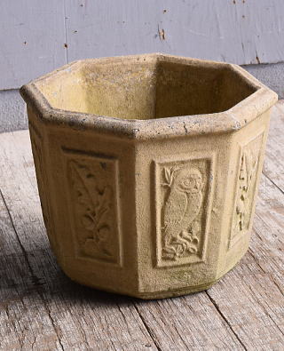 イギリス　アンティーク　セメント製　プランター　植木鉢　10834