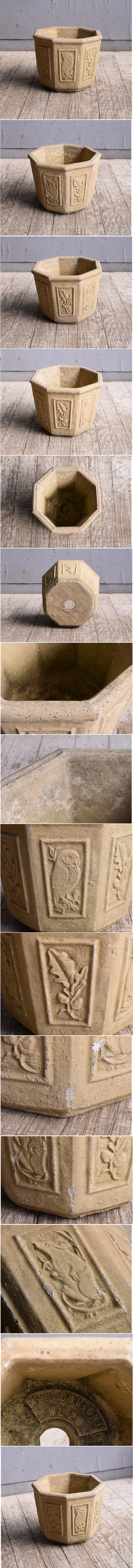 イギリス　アンティーク　セメント製　プランター　植木鉢　10835