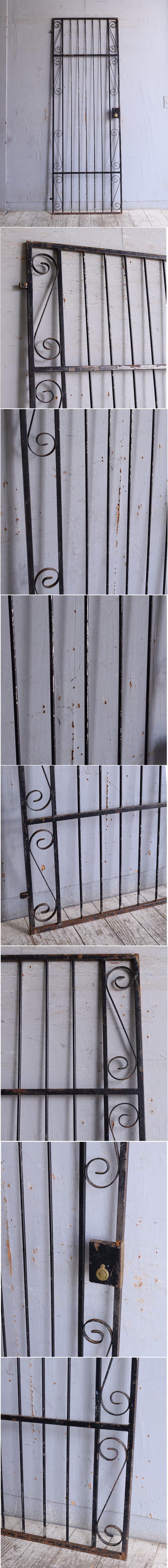 イギリスアンティーク アイアンフェンス ゲート柵 ガーデニング 10842