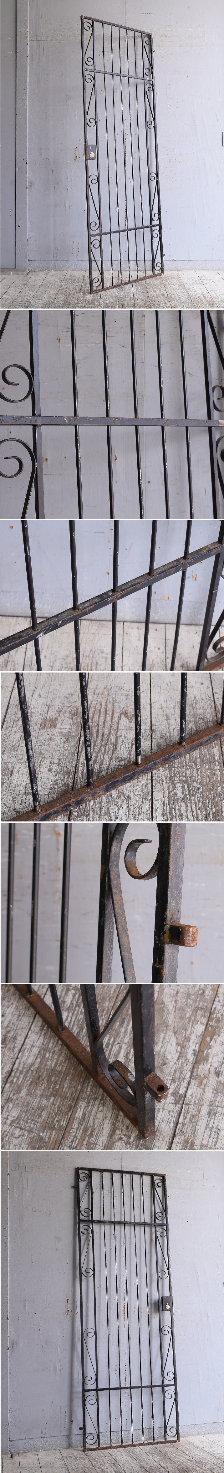 イギリスアンティーク アイアンフェンス ゲート柵 ガーデニング 10842