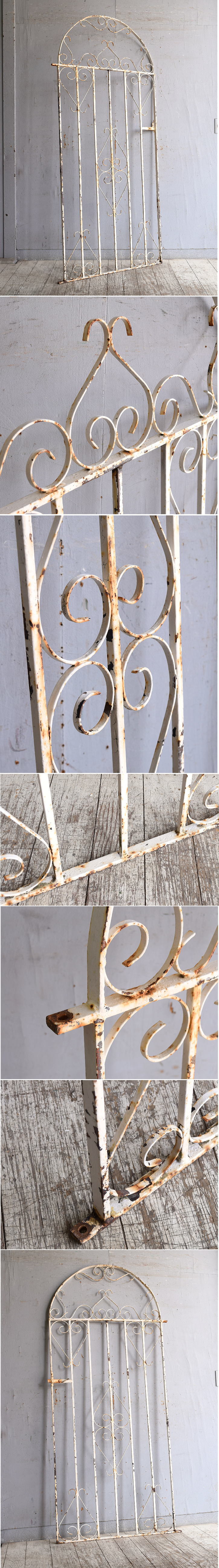 イギリスアンティーク アイアンフェンス ゲート柵 ガーデニング 10843