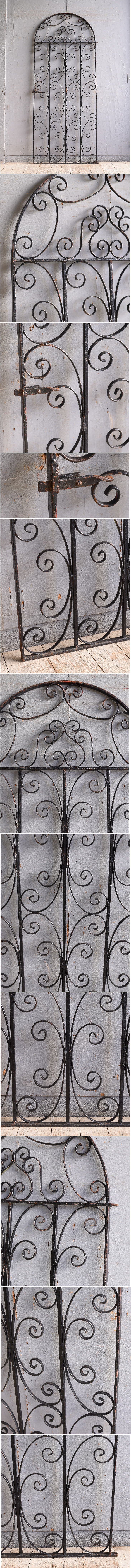 イギリスアンティーク アイアンフェンス ゲート柵 ガーデニング 10851