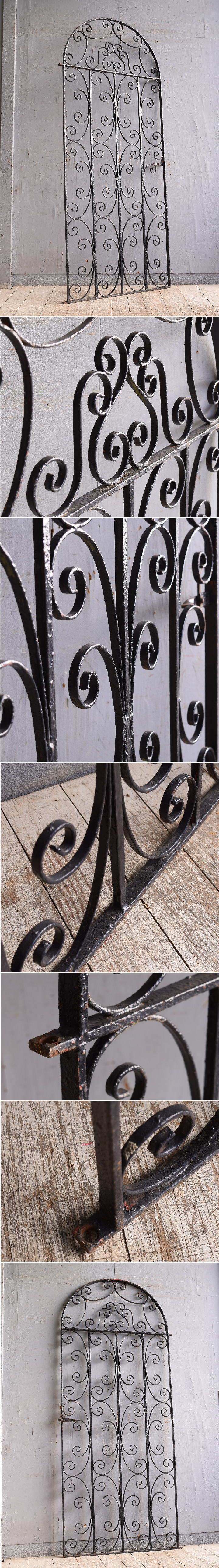 イギリスアンティーク アイアンフェンス ゲート柵 ガーデニング 10851