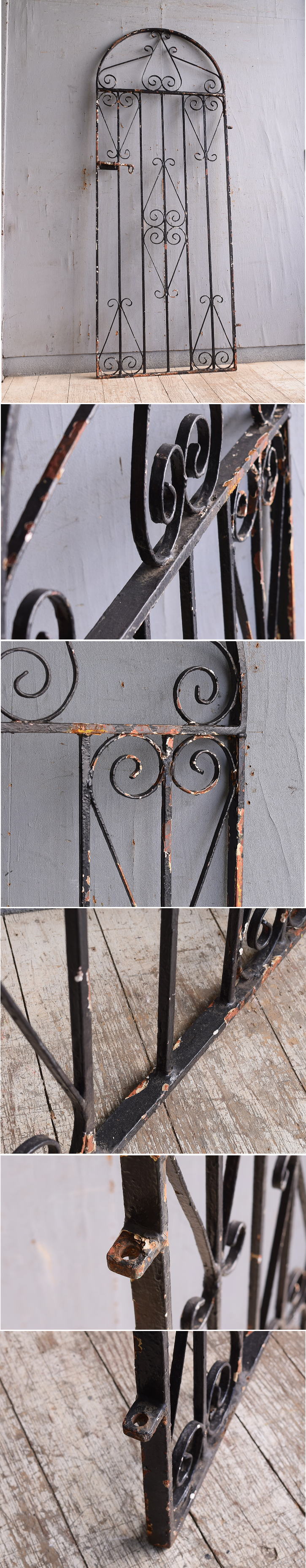 イギリスアンティーク アイアンフェンス ゲート柵 ガーデニング 10852