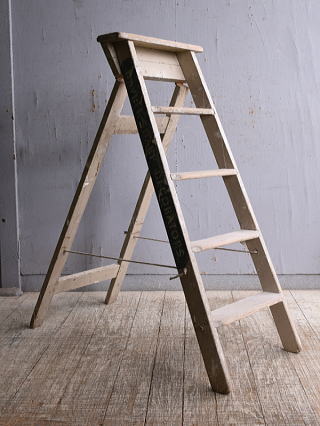 イギリス アンティーク ステップラダー 脚立 ディスプレイ 12719