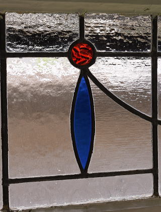 イギリス アンティーク ステンドグラス 幾何学 10895