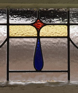 イギリス アンティーク ステンドグラス 幾何学 10897