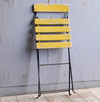 フレンチ アンティーク フォールディング ガーデンチェア 椅子 10919