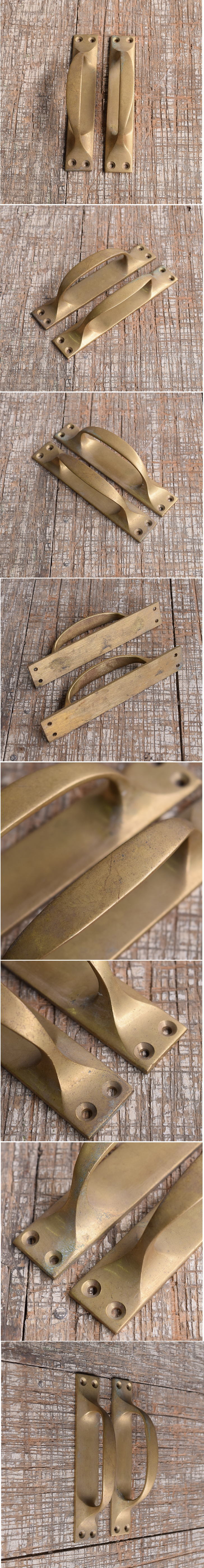 イギリス アンティーク 真鍮 ドアハンドル×2 建具金物 取っ手　10943