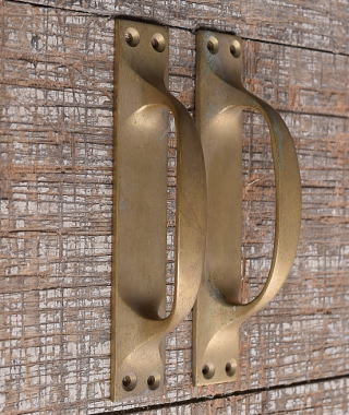 イギリス アンティーク 真鍮 ドアハンドル×2 建具金物 取っ手　10943