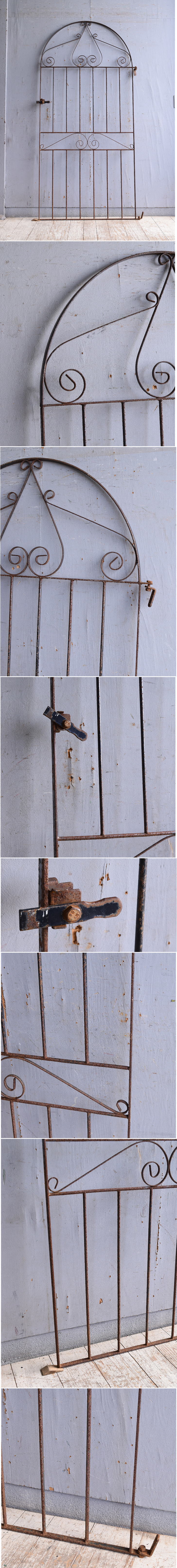 イギリスアンティーク アイアンフェンス ゲート柵 ガーデニング 10965