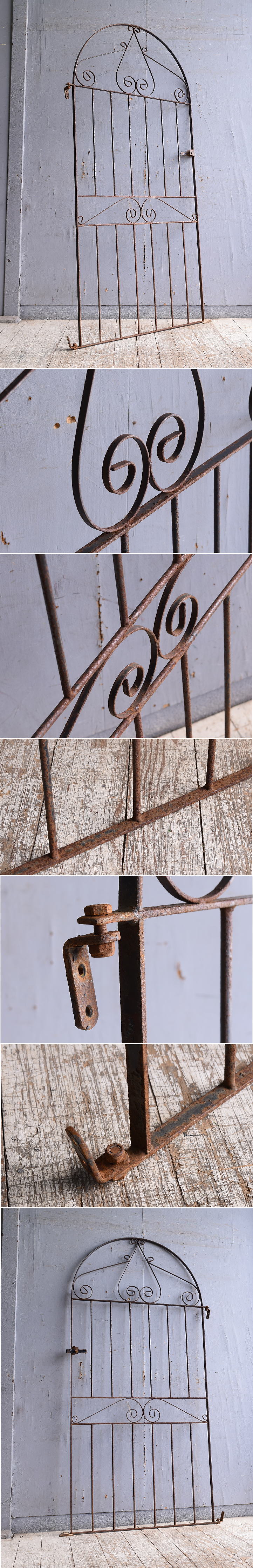 イギリスアンティーク アイアンフェンス ゲート柵 ガーデニング 10965