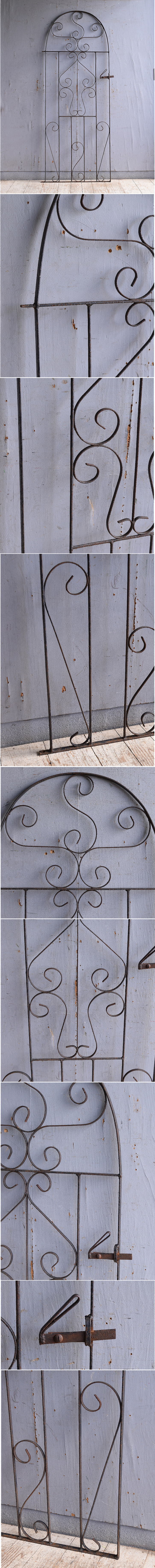 イギリスアンティーク アイアンフェンス ゲート柵 ガーデニング 10969