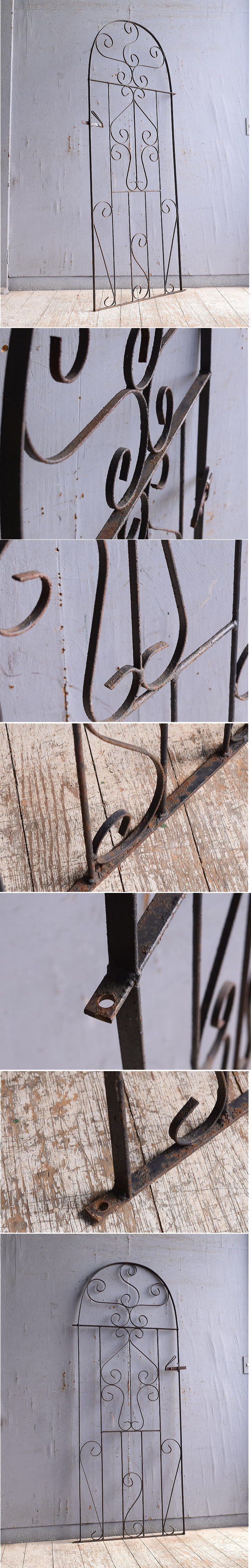 イギリスアンティーク アイアンフェンス ゲート柵 ガーデニング 10969