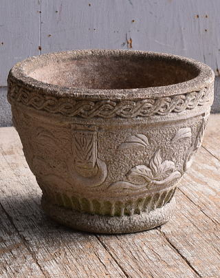 イギリス　アンティーク　セメント製　プランター　植木鉢　10979