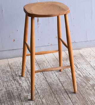 イギリス アンティーク家具 木製　ハイスツール　 椅子 11135