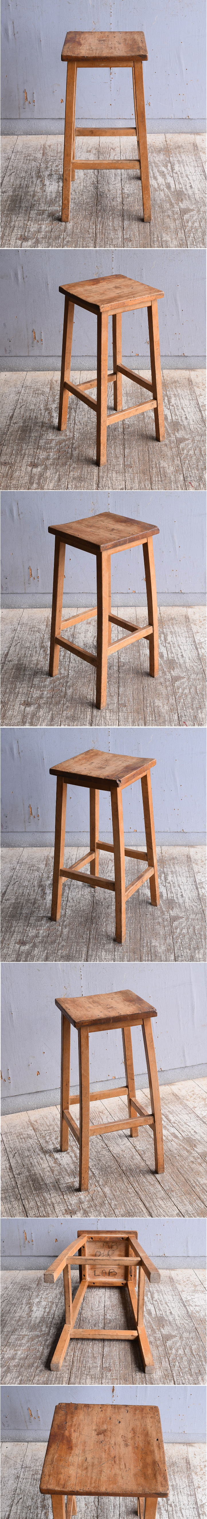 イギリス アンティーク家具 木製　ハイスツール　 椅子 11136