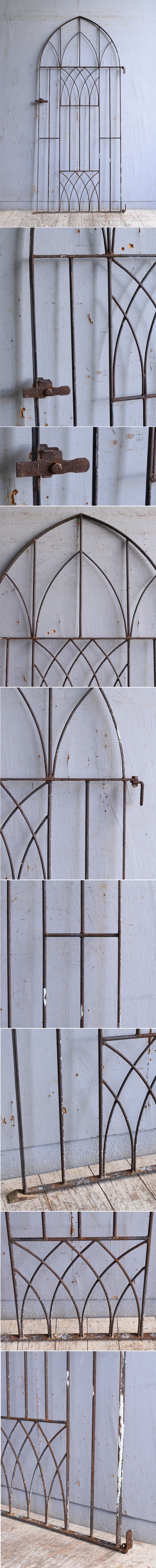 イギリスアンティーク アイアンフェンス ゲート柵 ガーデニング 11183