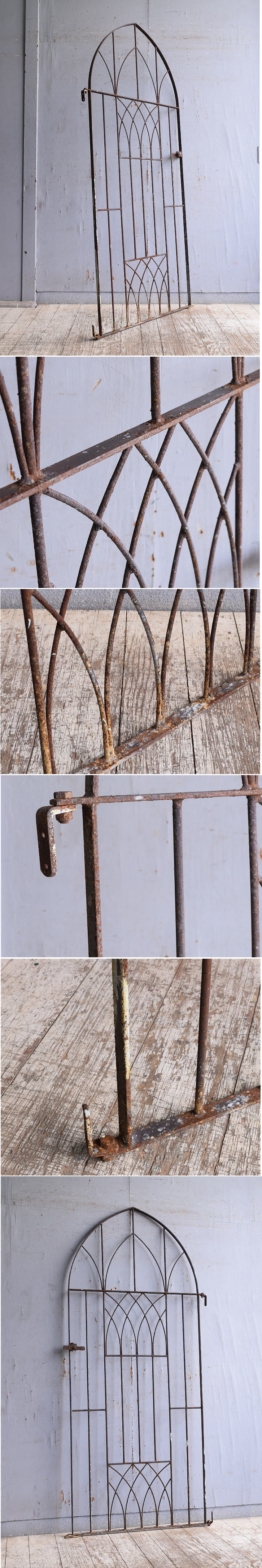 イギリスアンティーク アイアンフェンス ゲート柵 ガーデニング 11183