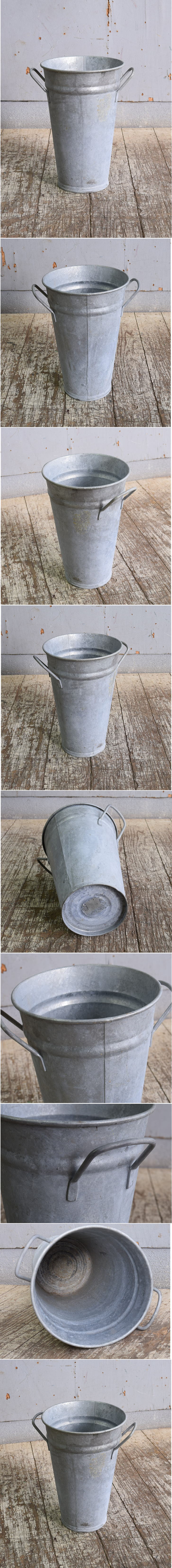 イギリス アンティーク ブリキ製 ラワーポット　ガーデン 11238