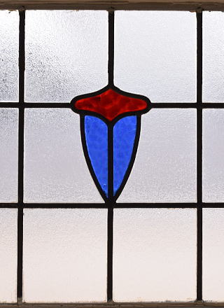 イギリス アンティーク ステンドグラス 幾何学 11254