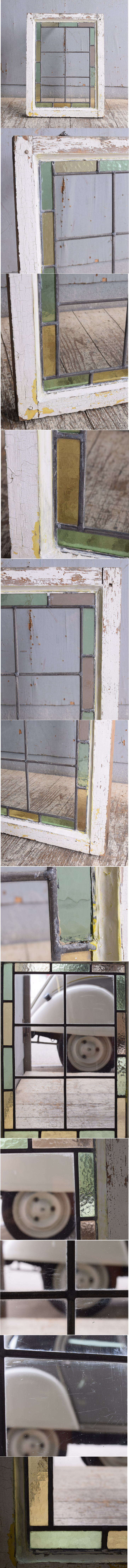 イギリス アンティーク ステンドグラス 幾何学 11256