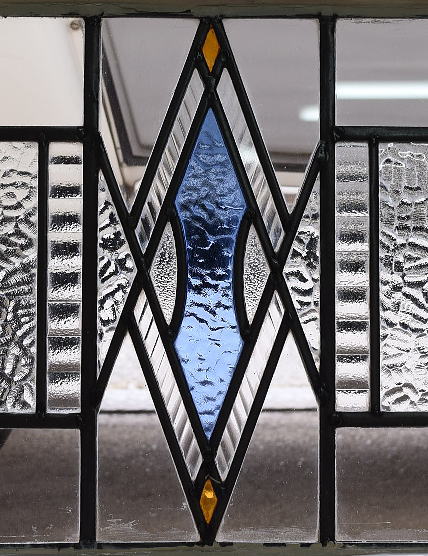 イギリス アンティーク ステンドグラス 幾何学 11257