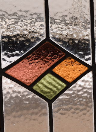 イギリス アンティーク ステンドグラス 幾何学 11258