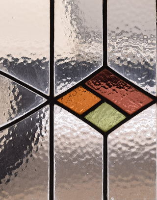 イギリス アンティーク ステンドグラス 幾何学 11259