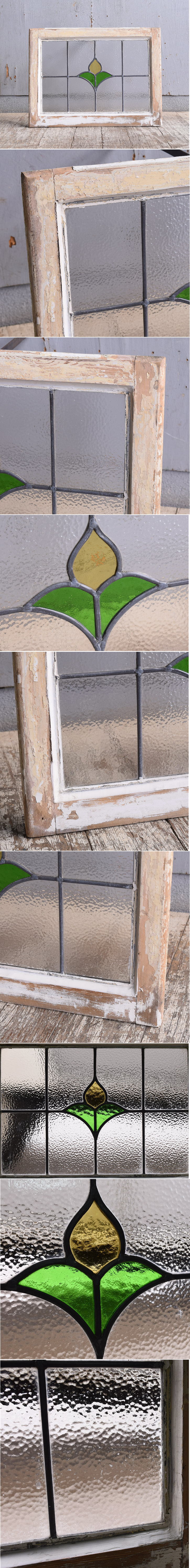 イギリス アンティーク ステンドグラス 幾何学 11260