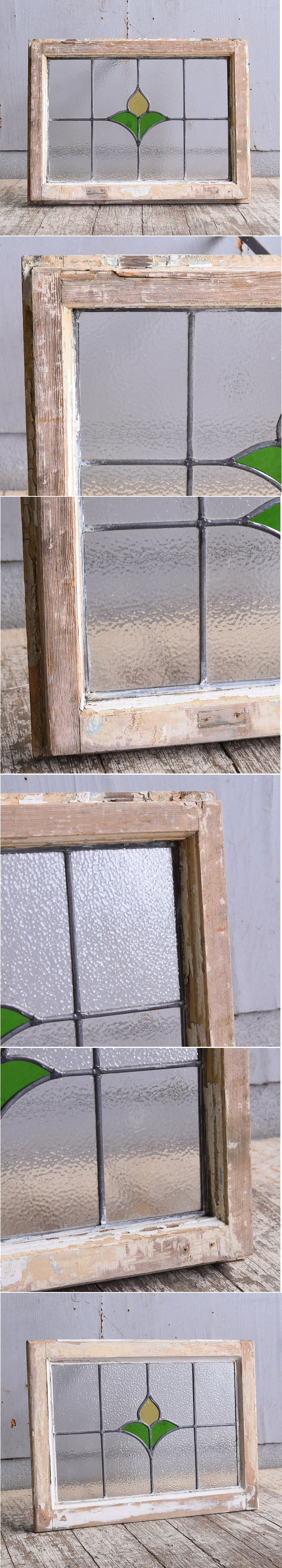 イギリス アンティーク ステンドグラス 幾何学 11260