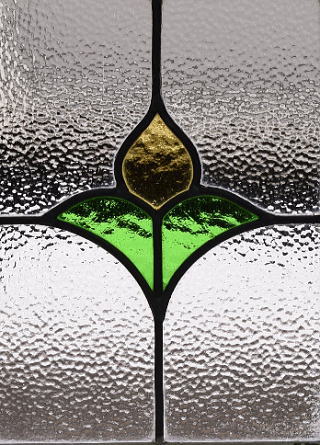 イギリス アンティーク ステンドグラス 幾何学 11260