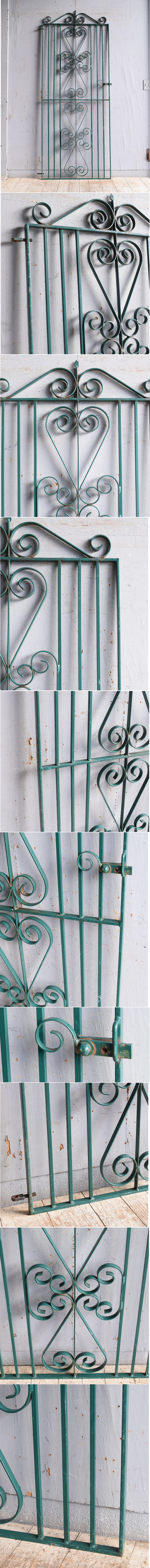 イギリス アンティーク アイアンフェンス ゲート柵 11276