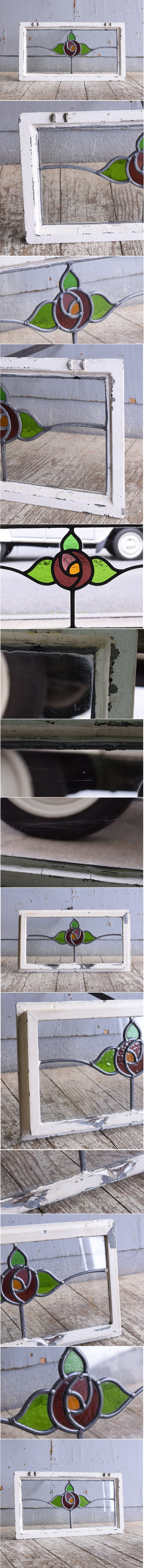 イギリス アンティーク ステンドグラス 幾何学 11289