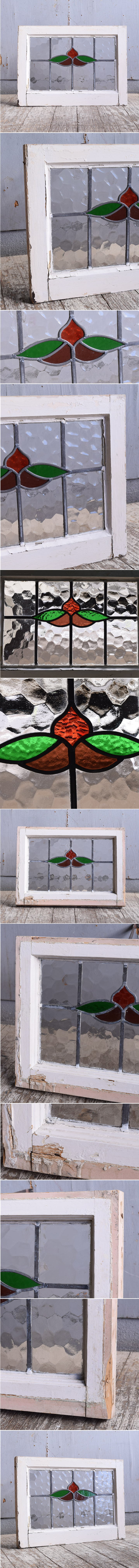 イギリス アンティーク ステンドグラス 幾何学 11295